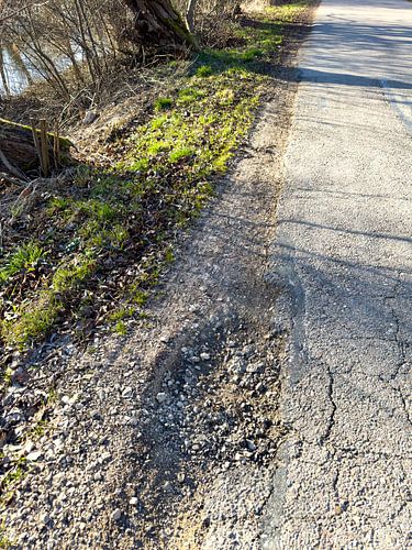 Pothole op een Duitse weg