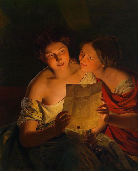 Love letter, Ferdinand Georg Waldmüller - 1849 by Het Archief