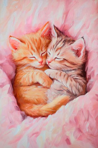 Schattige kittens in slaap