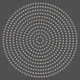 Modern abstract geometric minimalist art. Circles on dark grey by Dina Dankers