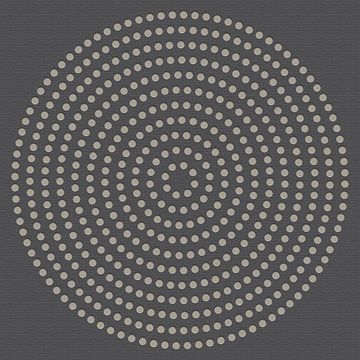 Modern abstract geometric minimalist art. Circles on dark grey by Dina Dankers