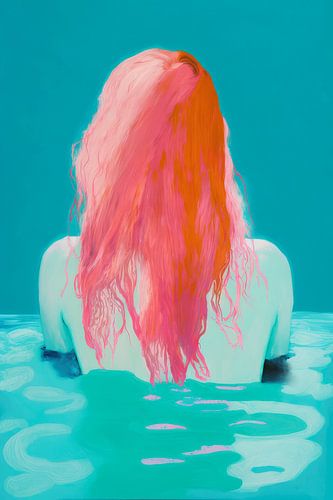 Femme dans la piscine