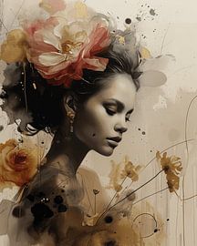 Modern portrait in earth tones by Carla Van Iersel