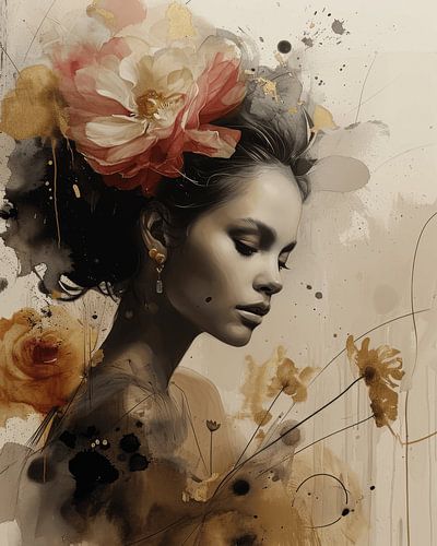 Modern portret in aardetinten