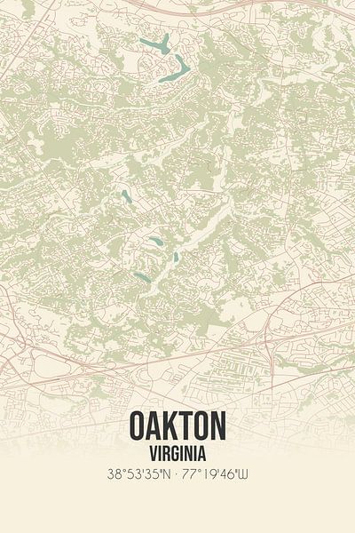 Vintage map of Oakton (Virginia), USA. by Prints of Place