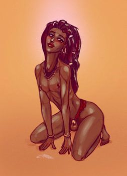 The Beach Gold, pin-up féminine de chasteté