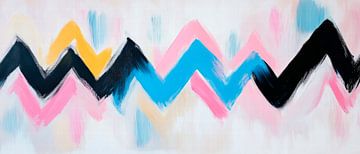 Abstrakte Zigzag-Muster in Pastell von Poster Art Shop