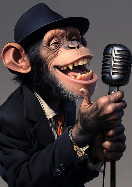 Chimpanzees Are Singing by Beet Art