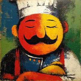 Vrolijke Chef | Chef with Joyful Expression van OMG Art