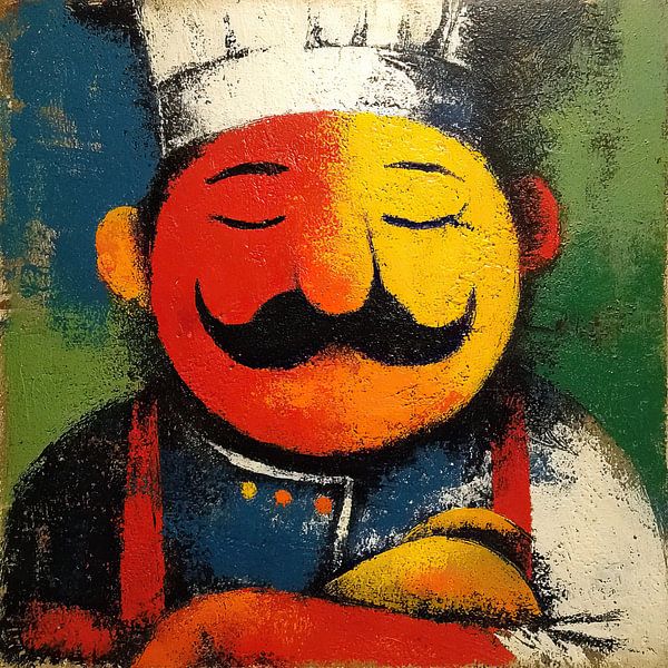 Joyful Chef | Chef with Joyful Expression by OMG Art
