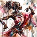 Watercolor African Dancer #1 by Chromatic Fusion Studio thumbnail