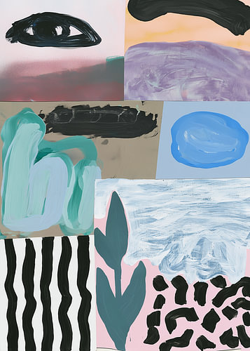 Painted Stories – Abstrakte Collage mit grafischen Formen