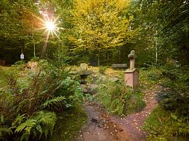 The Siegfried Fountain in Grasellenbach in the Odenwald Forest