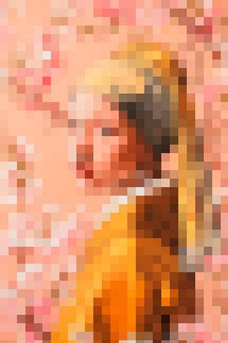 Vermeer meisje met de parel abstracte muurkunst