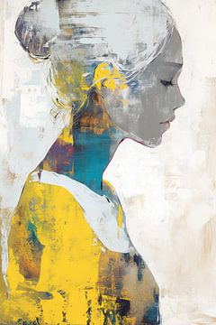 Vrouw Abstract | Serenity in Abstract Portrait van De Mooiste Kunst