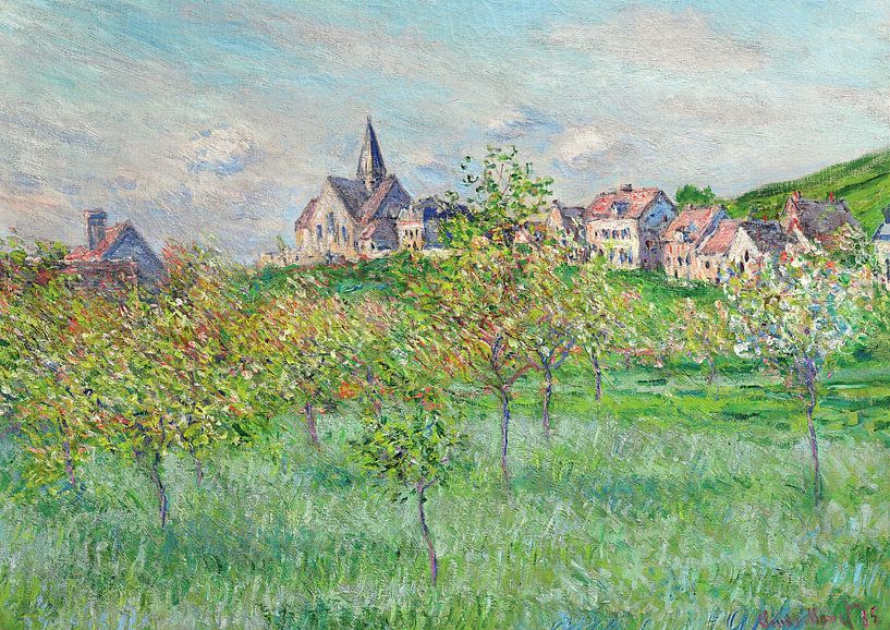 Claude Monet,Printemps à Giverny, effet d'après-midi, 1885 par finemasterpiece