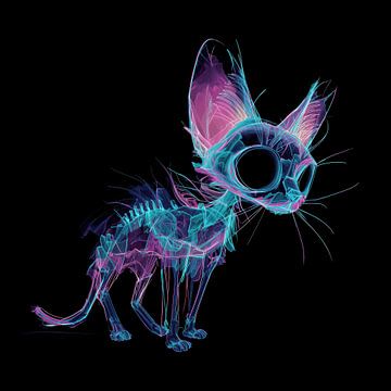 Neon cat skeleton by TheXclusive Art