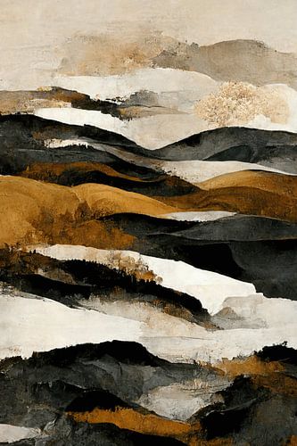 Rough Ochre And Black Mountains