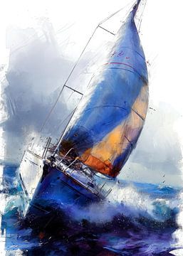 Sailing sport art #sailing #yacht by JBJart Justyna Jaszke