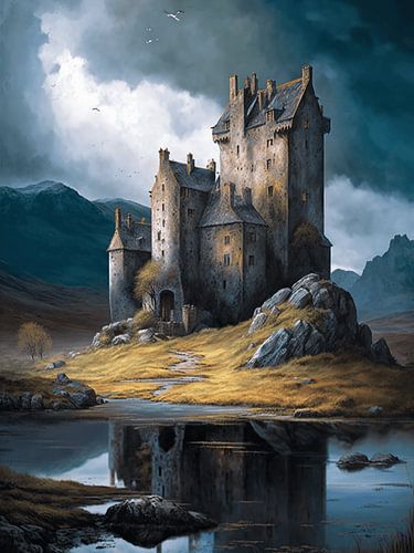 Knight's castle Castle Rocks Clouds defiant imposing mighty