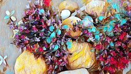 Steingarten mit bunten Blumen von Patricia Piotrak