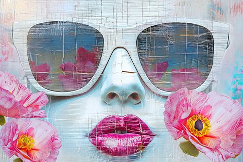 Behind Pink Reflective Glasses by Art Whims