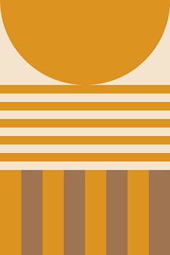 Colors and stripes collection. Ocher yellow and brown no. 2 by Dina Dankers