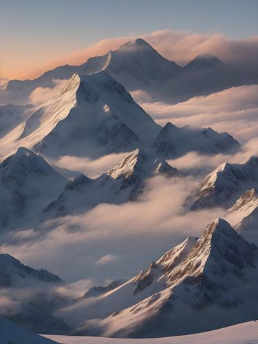 Snowy mountain peaks by Anton de Zeeuw