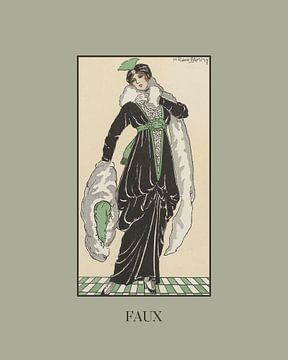 Faux | Vintage Art Deco Fashion Print | Historische Werbung