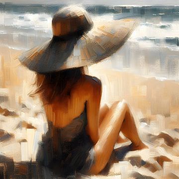 Frau im Badeanzug am Strand von FoXo Art