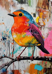 Oiseau | Oiseau aux couleurs vives avec une branche