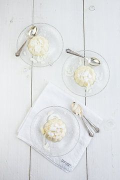 Panna cotta van witte chocolade & kokos van Nina van der Kleij