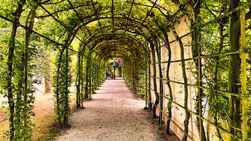 Überdachter Gartenweg zum Garten von Schloss Arcen