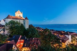 Cityscape of Meersburg at Lake Constance at night by Werner Dieterich