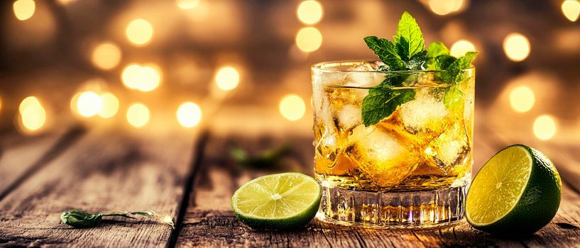 Erfrischender Cocktail mit Limette von Poster Art Shop