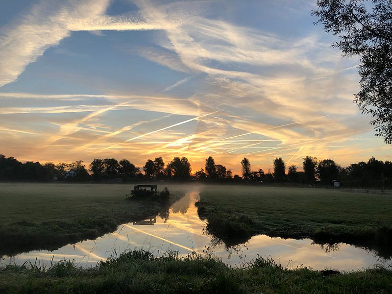 Zonsopkomst weiland by Marcel Ter Horst