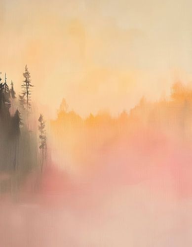 Lever de soleil jaune, horizon rose