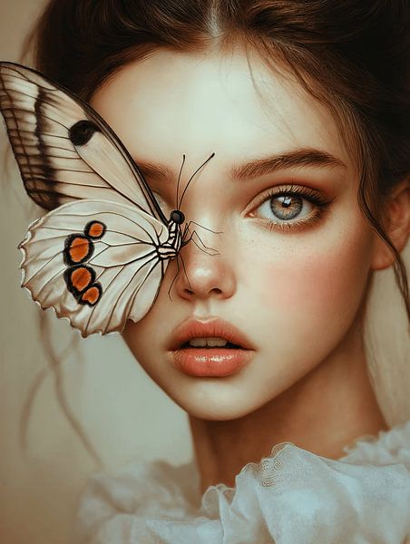 The girl with the butterfly by Carla Van Iersel