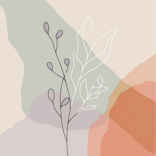 Frühlingshafte Abstrakte Line Art von Poster Art Shop