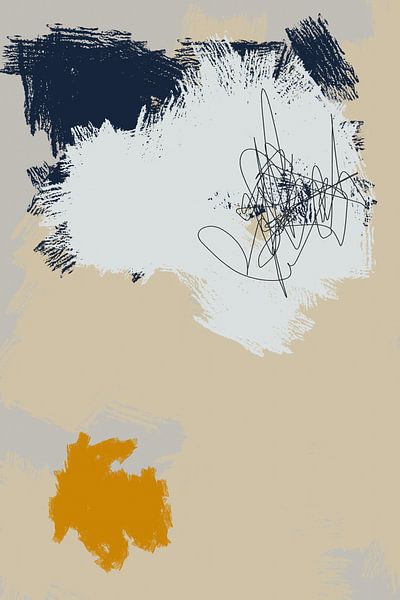 Modern abstract art. Shapes and lines in bright colors no. 7 by Dina Dankers