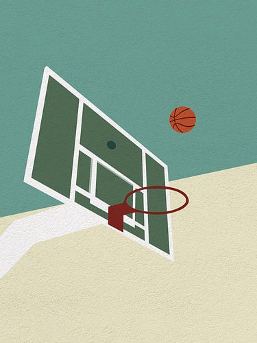 Minimal art vintage basketball pole