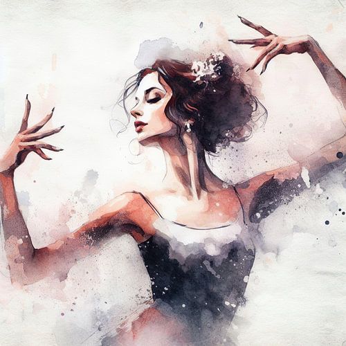 Elegant Ballet Dancer Portrait In Motion by Chromatic Fusion Studio