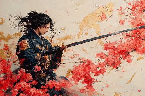 picturesque japanese art samurai kriger general
