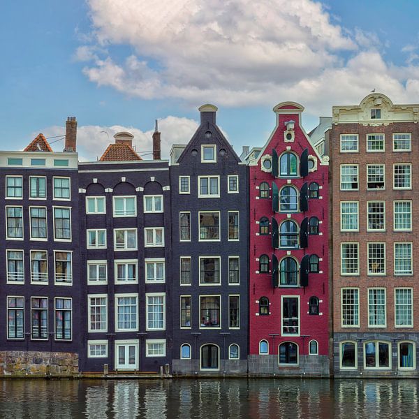 Grachtenpanden in Amsterdam van Carola Schellekens