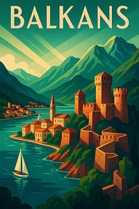Balkan Art Deco Reiseposter - Adria & Berg Charme