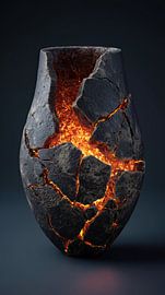 Glühendes Magma in einem Steintopf von TheXclusive Art