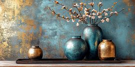 Still Life in Gold and Turquoise iii by Studio BB