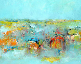 abstrakte leuchtende Landschaft von Claudia Gründler
