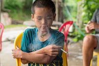 Smoking 4 year old boy in Ha Giang, Vietnam part 2