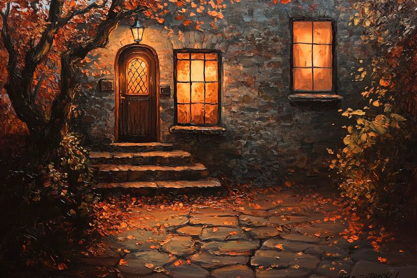 Une maison automnale par Poster Art Shop
